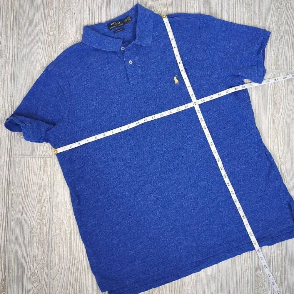 Polo Ralph Lauren Mens Size XXL Custom Fit Polo Shirt Blue Short Sleeve 100% Cot